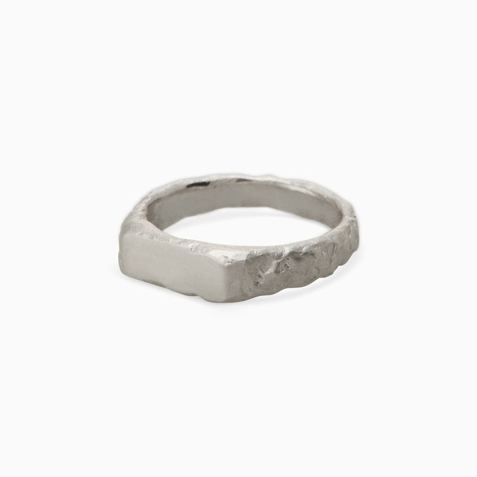 Engraved Mason Ring | White Gold