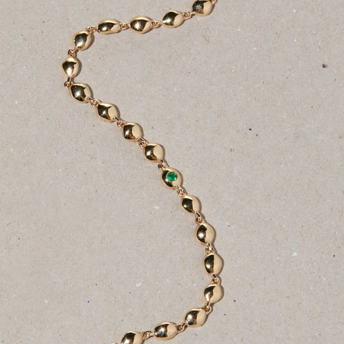 Ripple Stone Bracelet | Solid Yellow Gold