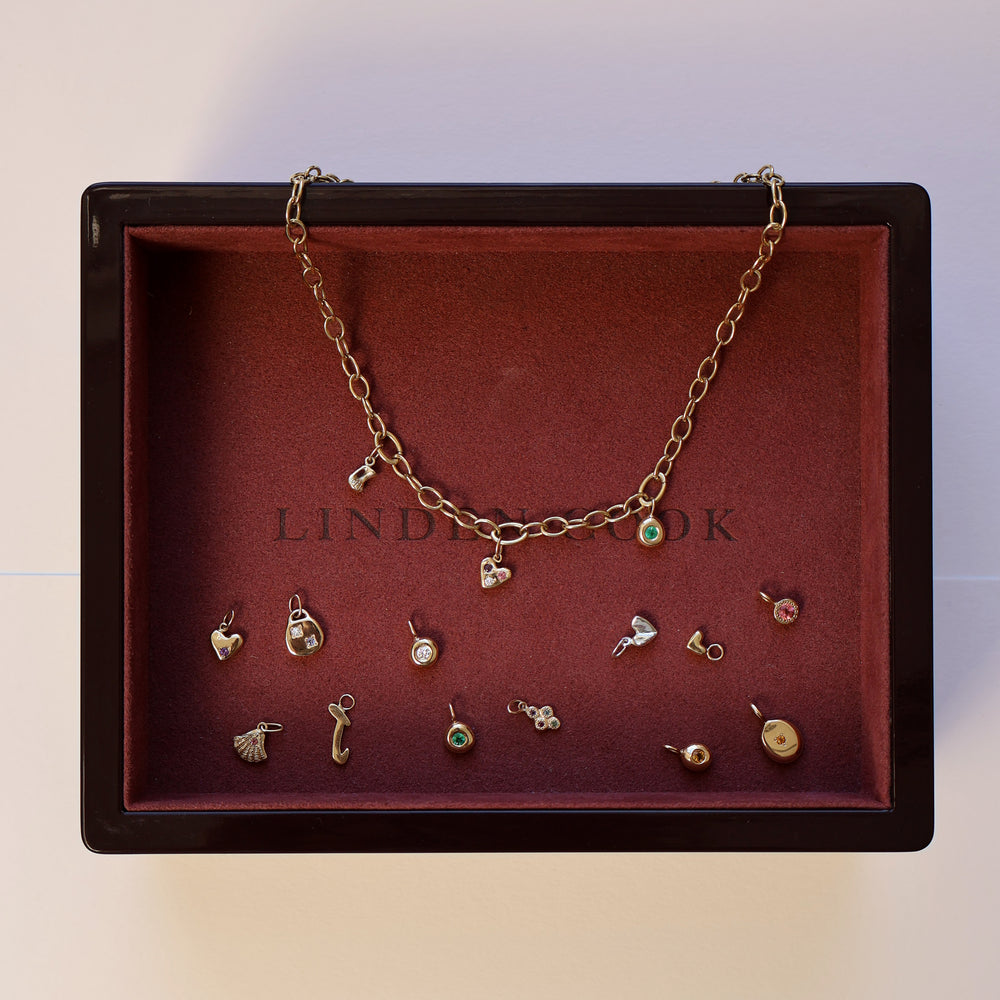 Hinge Link Charm Necklace | Gold