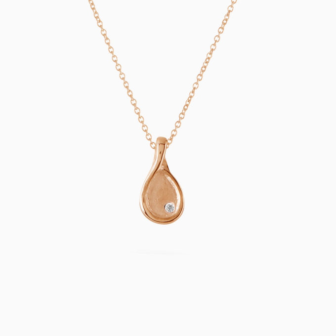 Custom Forma Pendant (Stones & Engraving) | Rose Gold