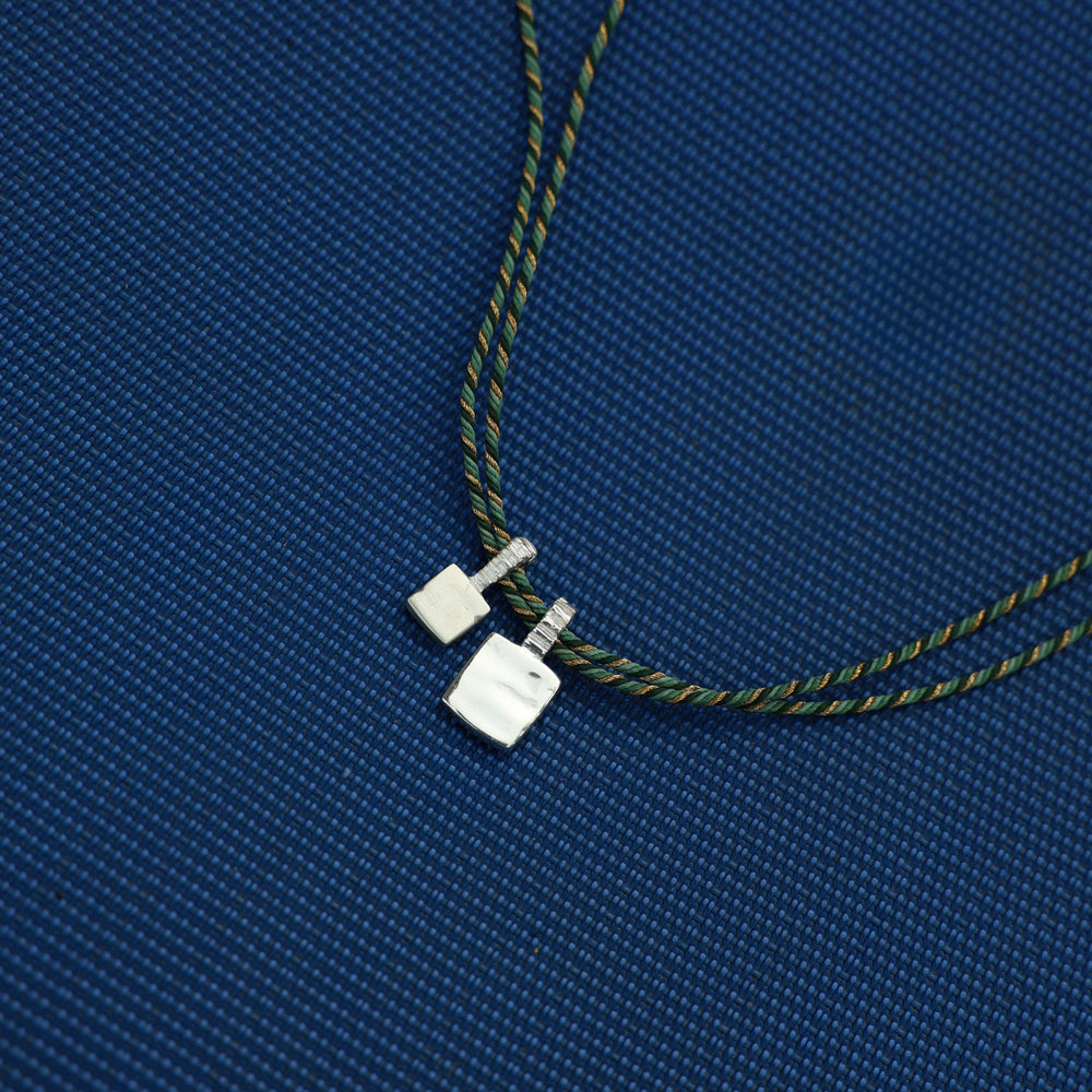 Engraved Slate Pendant | Silver