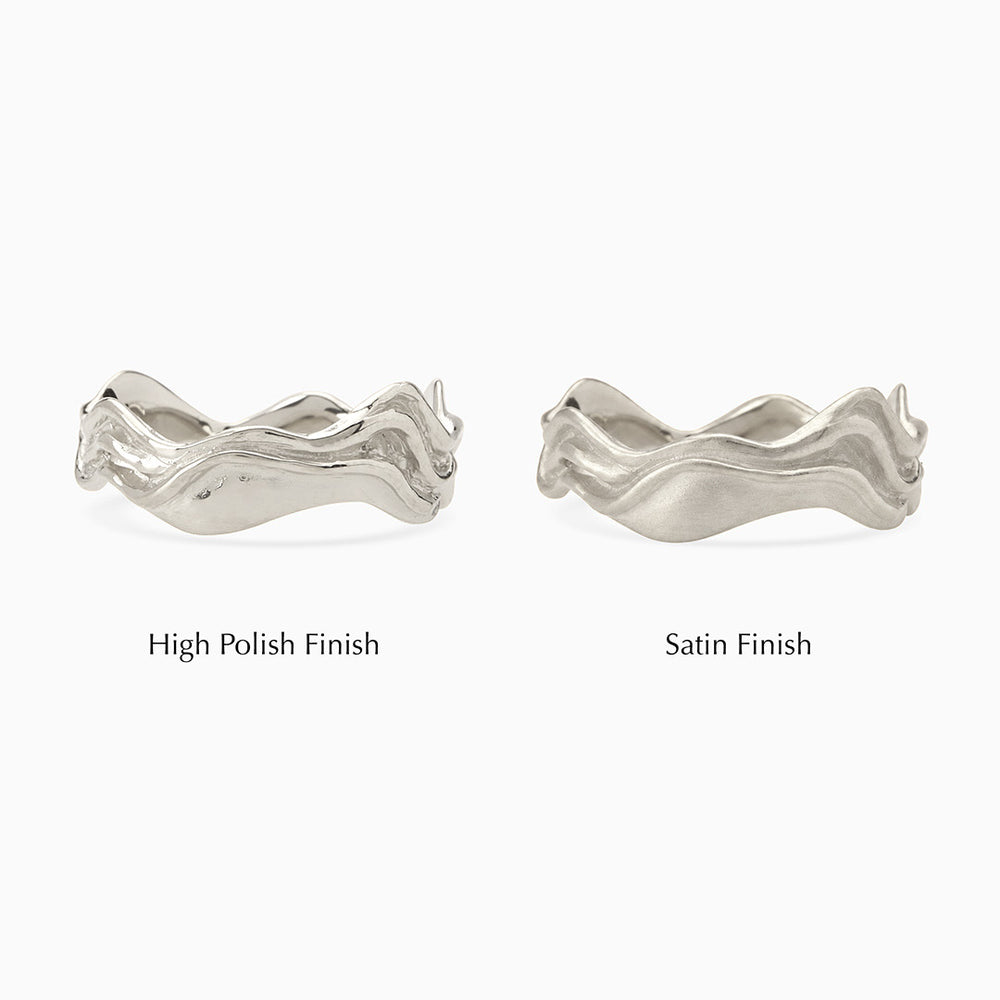Sculpt Stone Band Ring | Silver