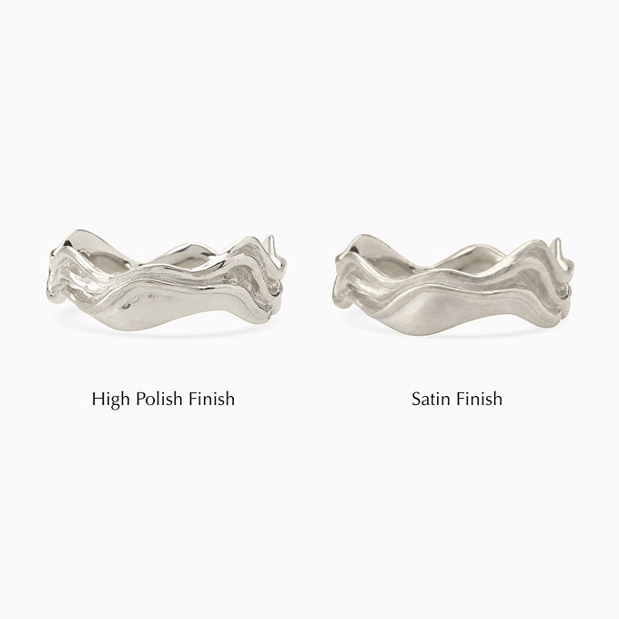 Sculpt Stone Band Ring | Silver