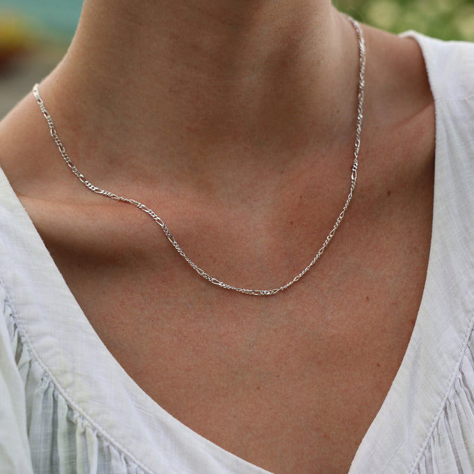 Figaro Chain Necklace | Silver