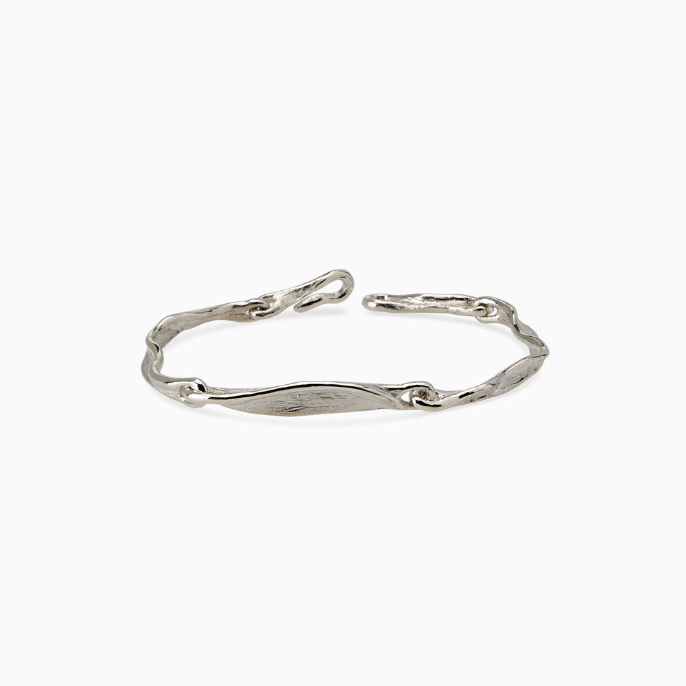 Custom Sculpt Tag Bracelet (Stones & Engraving) | White Gold