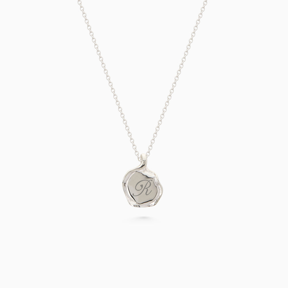 Custom Engraved Wave Pendant | Silver