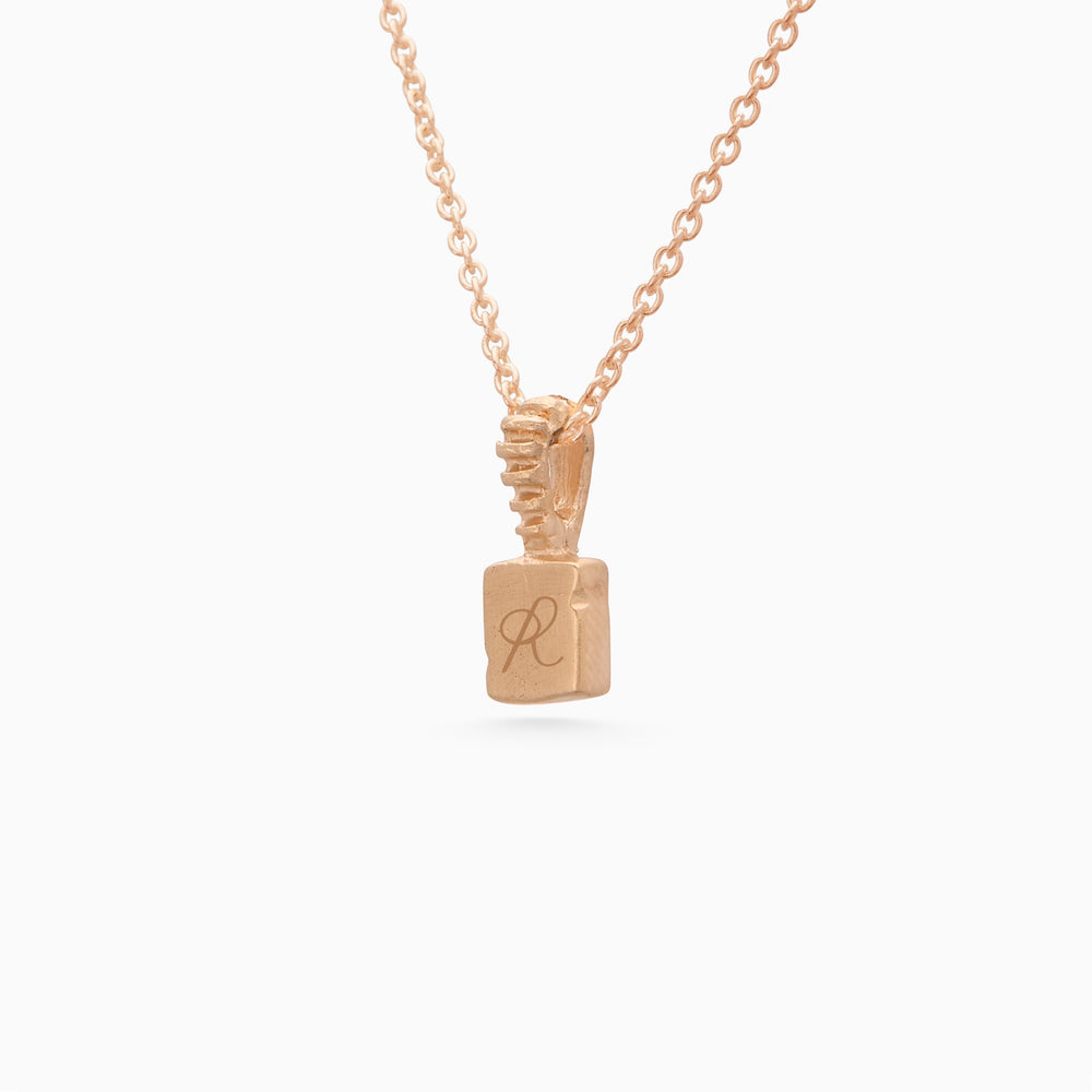 Engraved Slate Pendant | Rose Gold