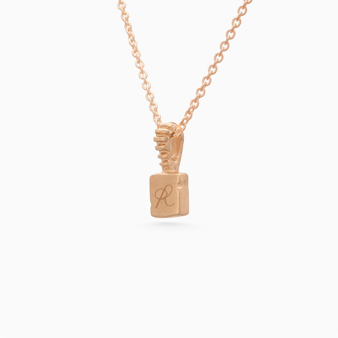 Custom X-Mini Slate Pendant (Stones & Engraving) | Rose Gold