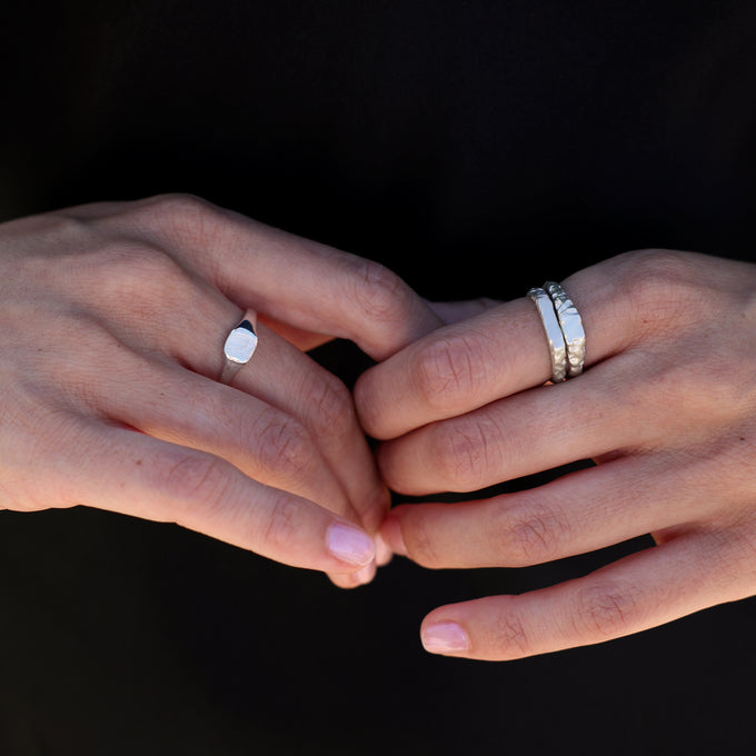 Custom Kindred Ring (Stones & Engraving) | Silver