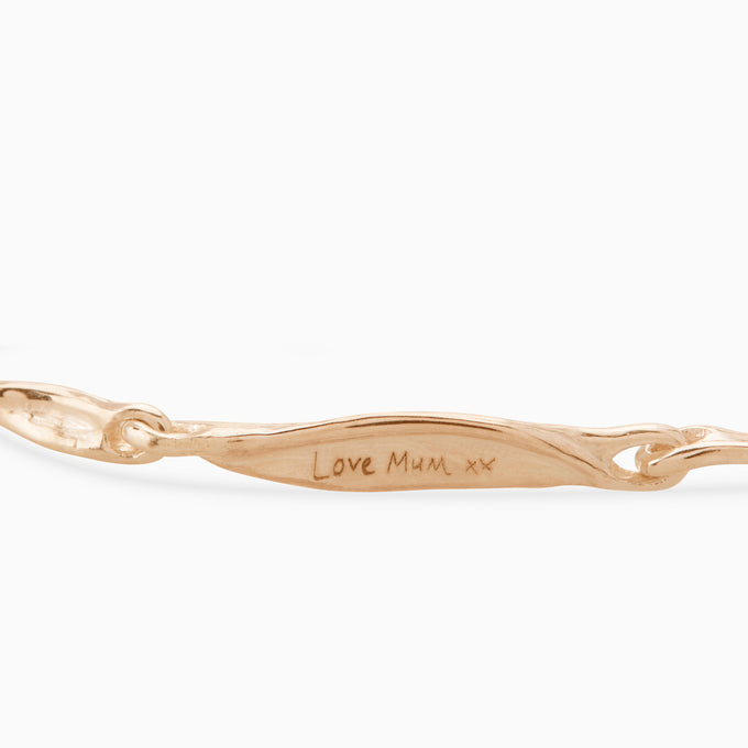 Custom Sculpt Tag Bracelet (Stones & Engraving) | Rose Gold