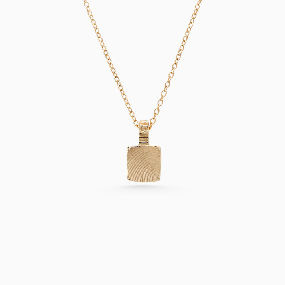 Engraved Slate Pendant | Yellow Gold
