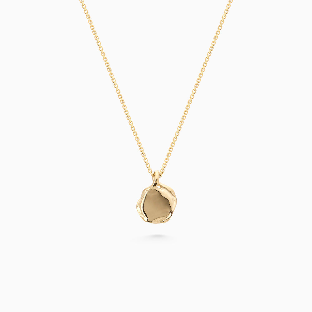 X-Mini Custom Wave Pendant (Stone & Engraving) | Yellow Gold