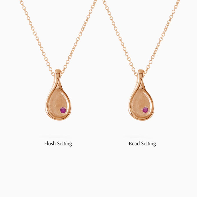 Custom Forma Pendant (Stones & Engraving) | Rose Gold