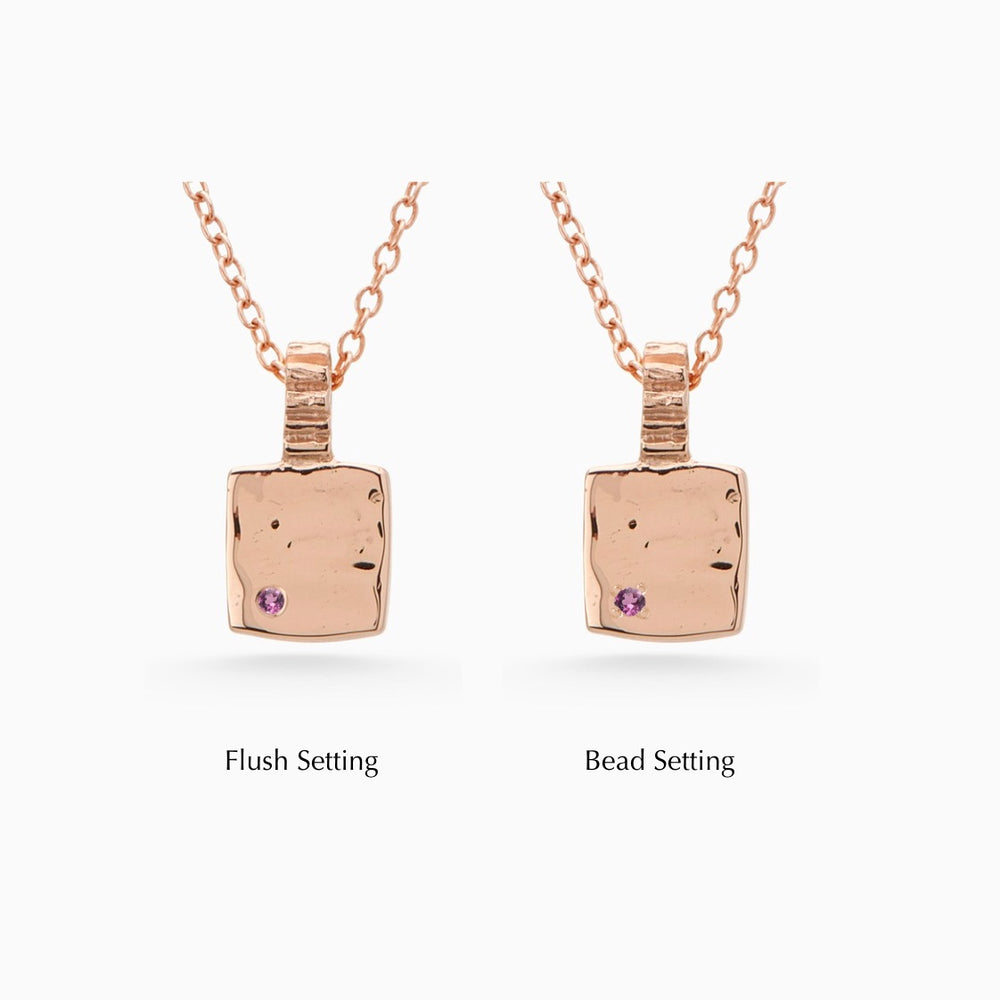 Mini Custom Slate Pendant (Stones & Engraving) | Rose Gold