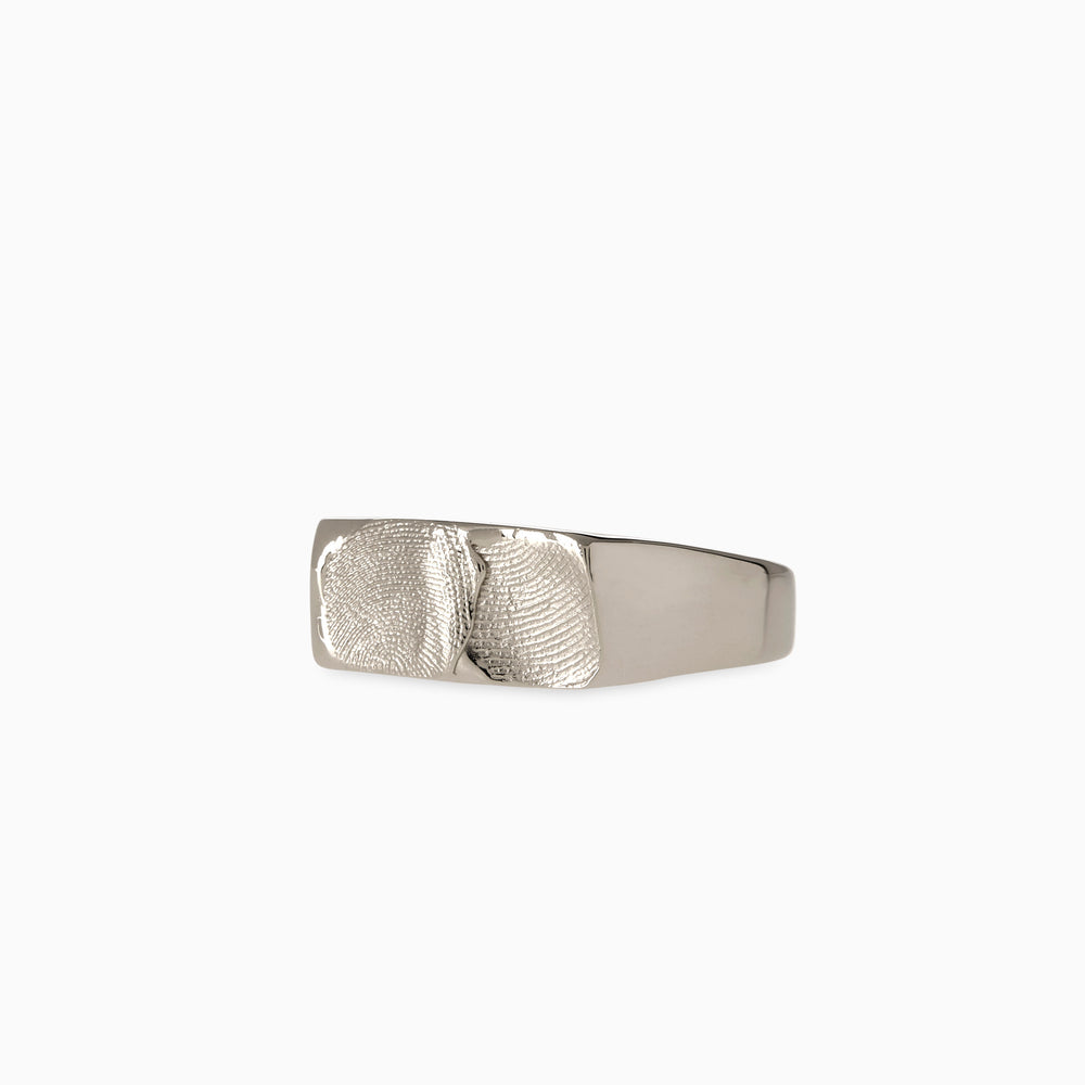 Impression™ Rectangle Signet Ring | White Gold