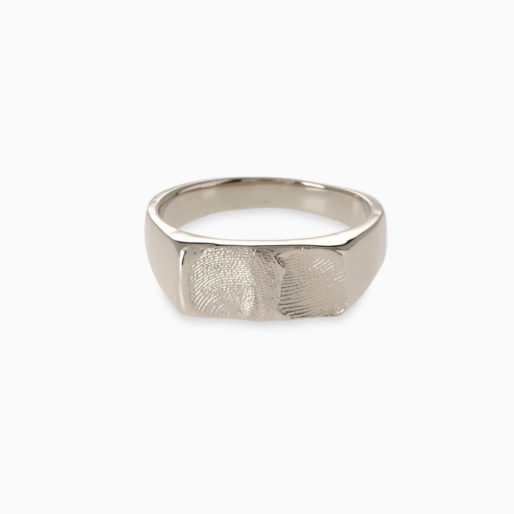 Impression™ Rectangle Signet Ring | White Gold