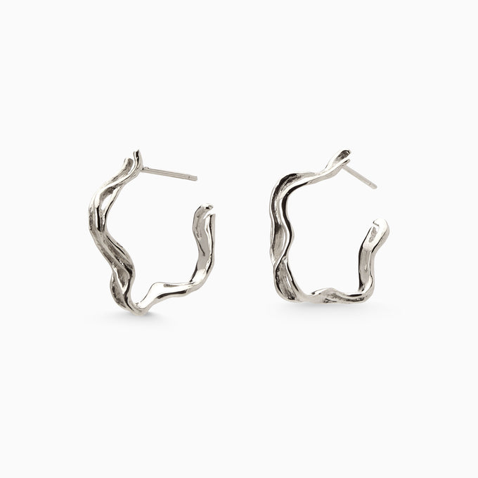 Sculpt Hoops | White Gold