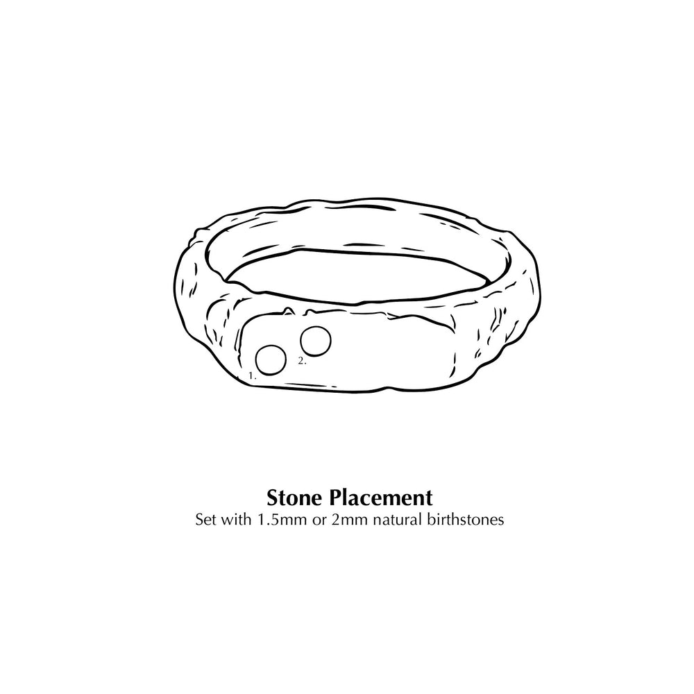Custom Mason Ring (Stones & Engraving) | White Gold