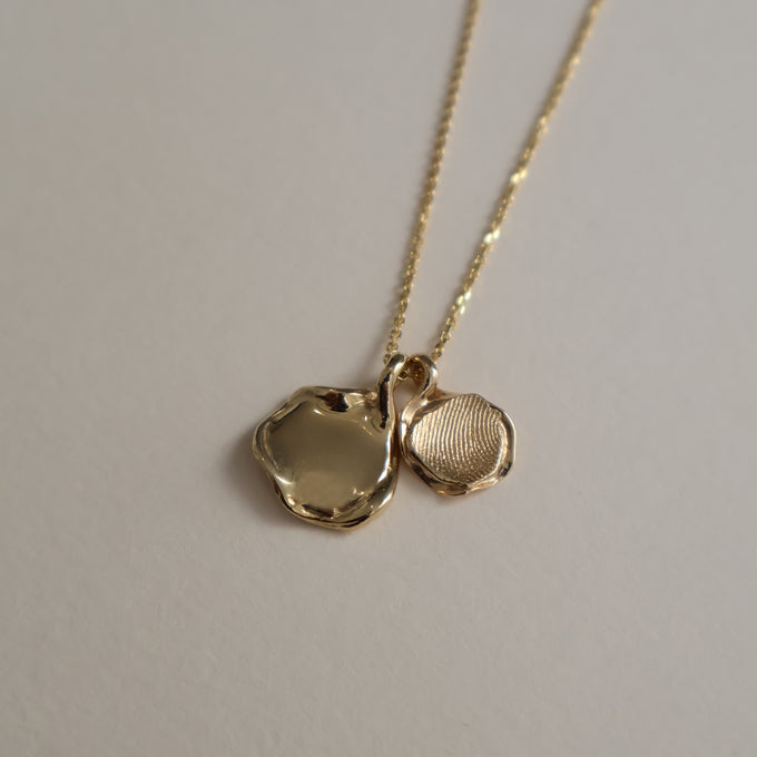 Custom Engraved Wave Pendant | Yellow Gold