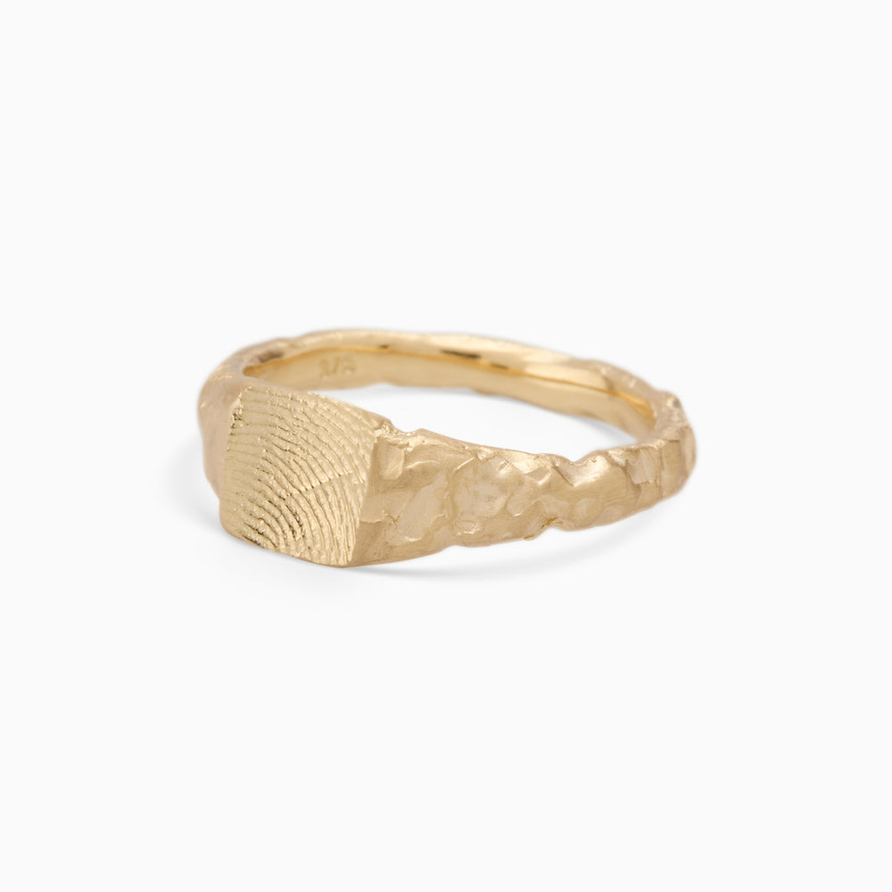 Impression™ Slate Signet Ring | Yellow Gold