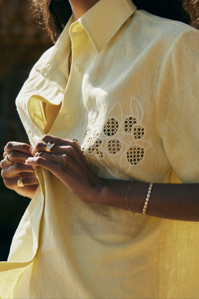 Ripple Diamond Cuff  | Solid Yellow Gold