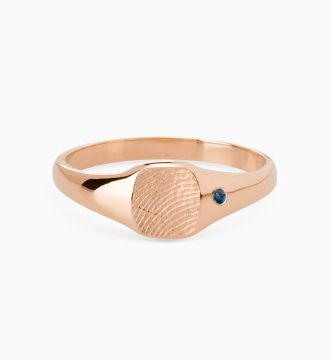 Impression™ Petite Square Signet Ring | Rose Gold
