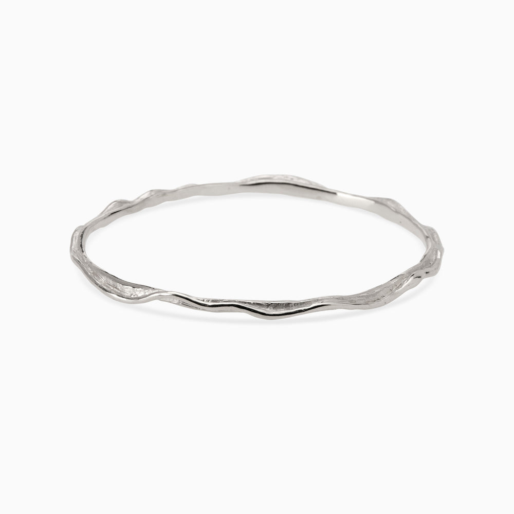 Sculpt Bangle | White Gold