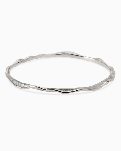 Sculpt Bangle | White Gold