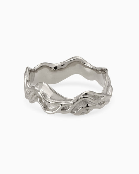 Sculpt Band Ring | White Gold