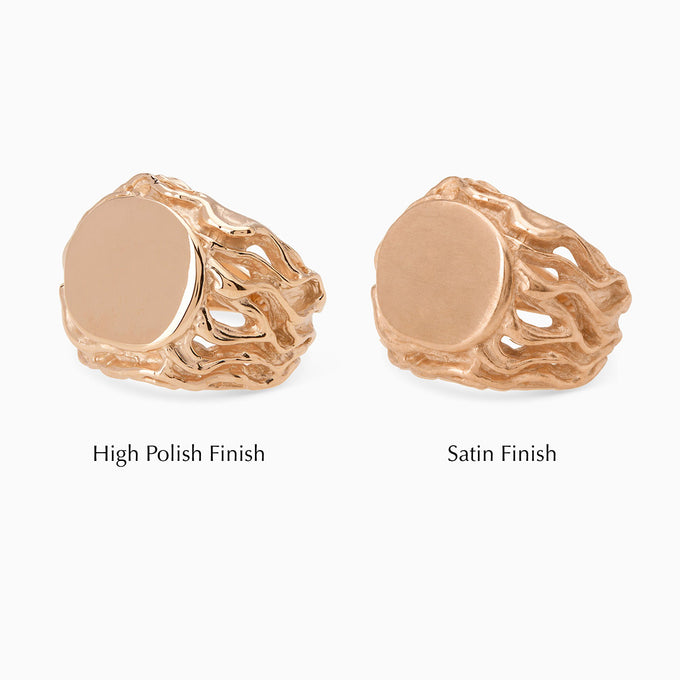 Engraved Ivy Signet Ring | Rose Gold
