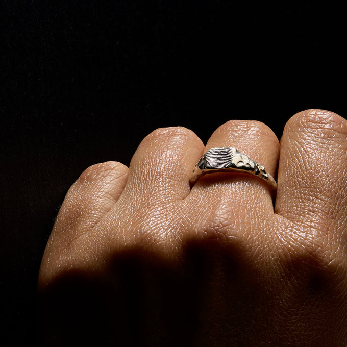 Impression™ Slate Signet Ring | Silver