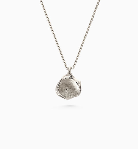 Custom Engraved Wave Pendant | White Gold