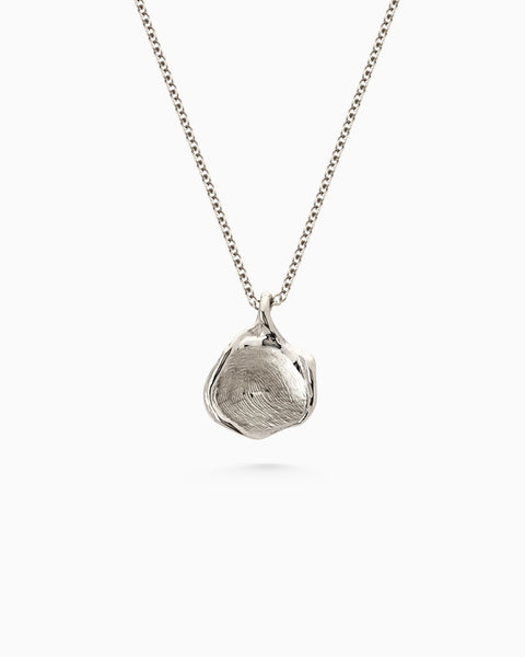 Custom Engraved Wave Pendant | White Gold