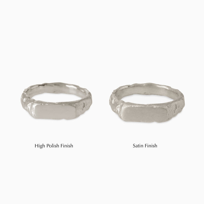 Custom Mason Ring (Stones & Engraving) | White Gold