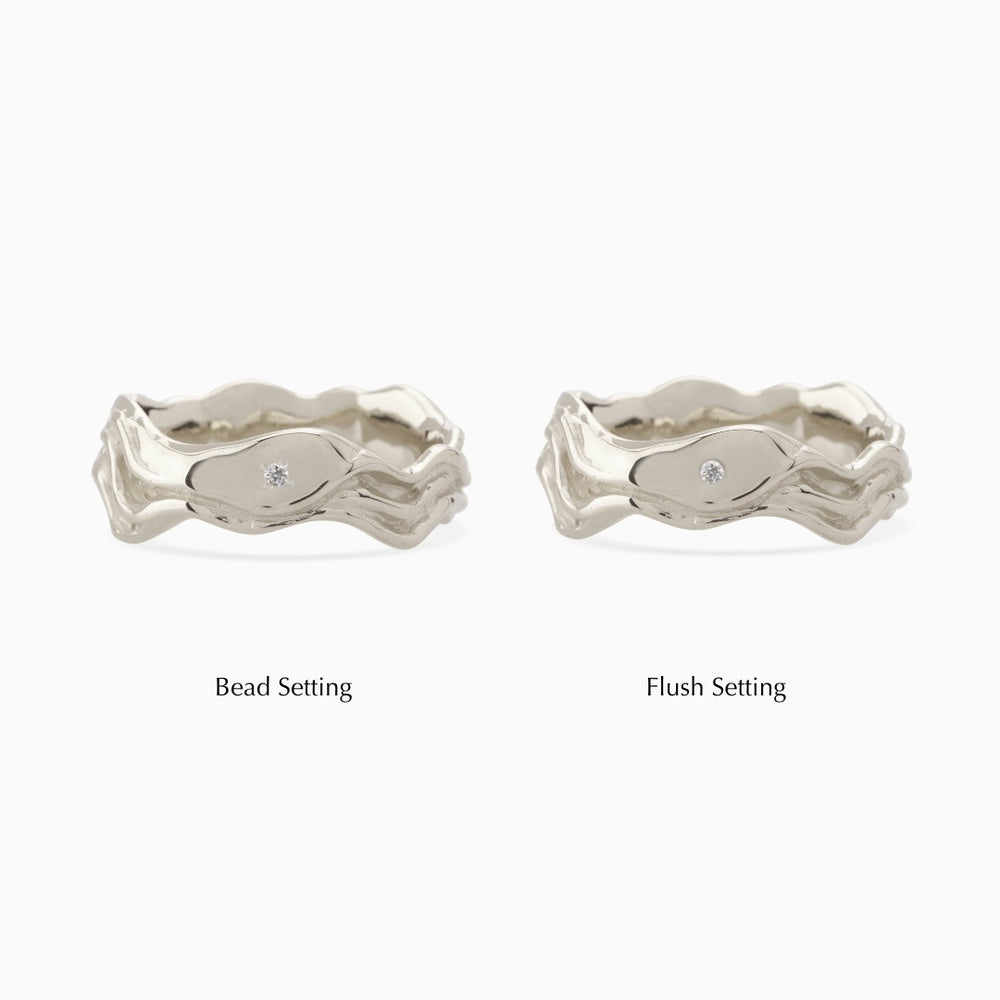 Sculpt Stone Band Ring | Silver