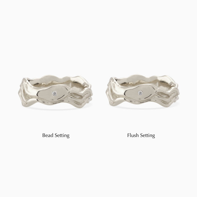 Sculpt Stone Band Ring | Silver