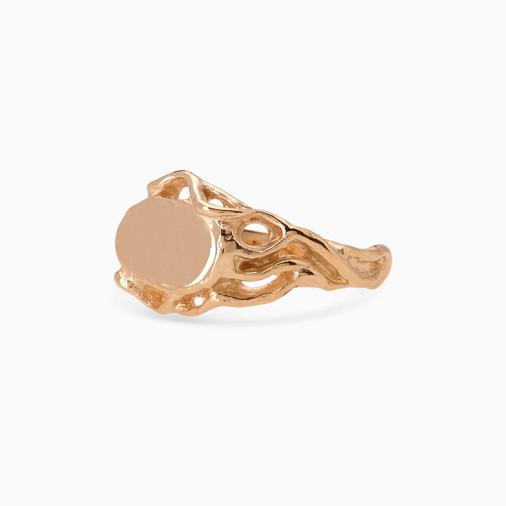 Ivy Oval Signet Ring | Rose Gold