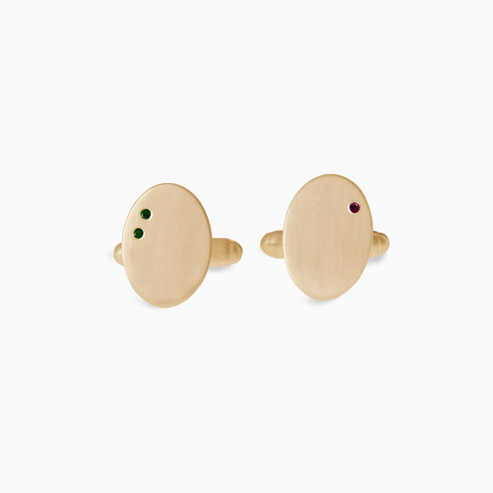 Halo Stone Cufflinks  | Yellow Gold