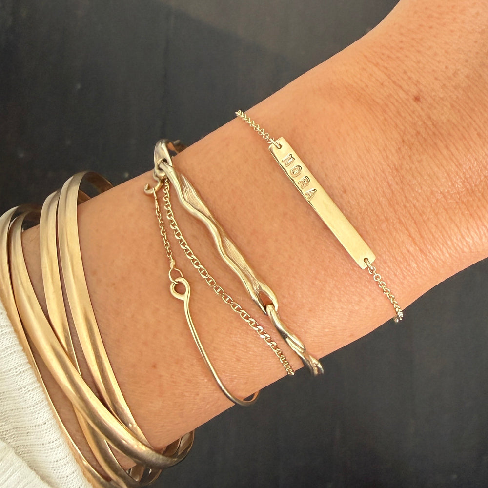 Personalised Tag Bracelet | Solid Yellow Gold