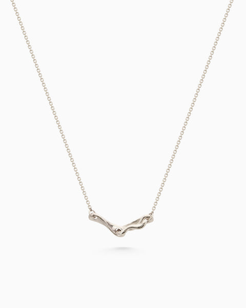 Sculpt Bar Necklace | Silver