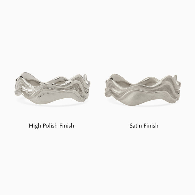 Sculpt Stone Band Ring | White Gold