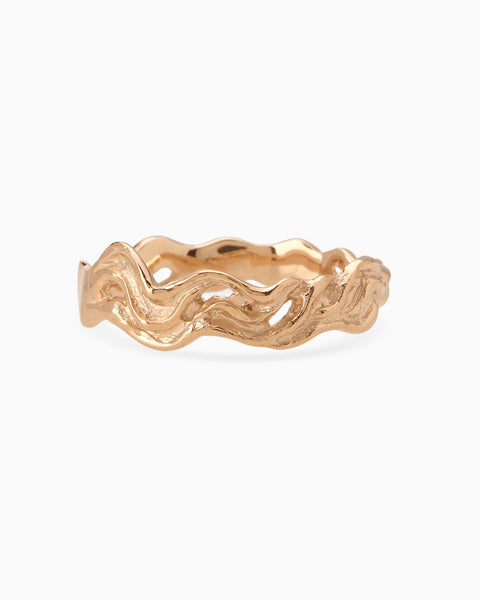 Narrow Sculpt Band Ring | Rose Gold