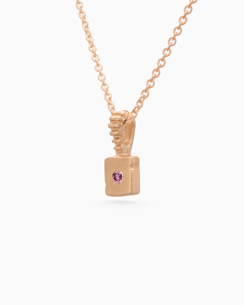 Custom X-Mini Slate Pendant (Stones & Engraving) | Rose Gold
