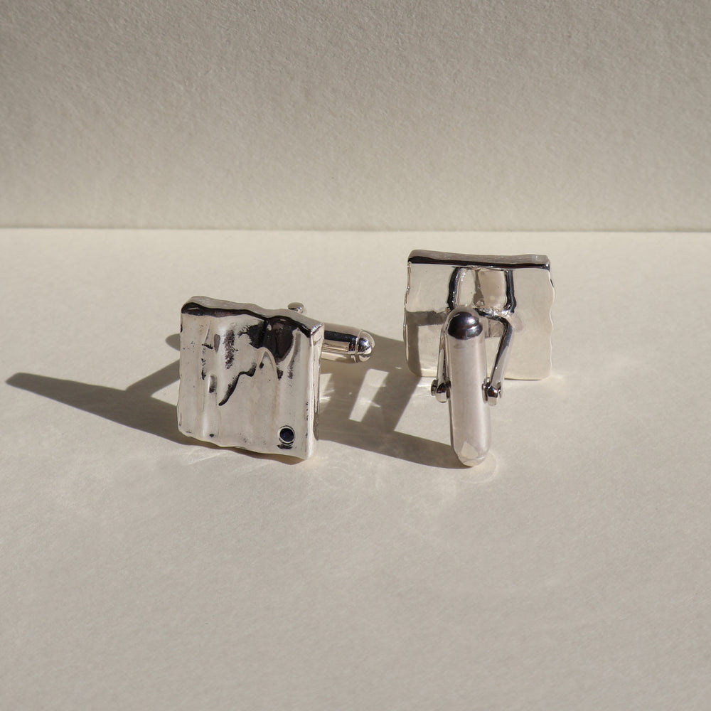 Veil Stone Cufflinks | Silver