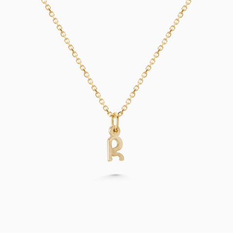 Tiny Letter Pendant | Solid Gold