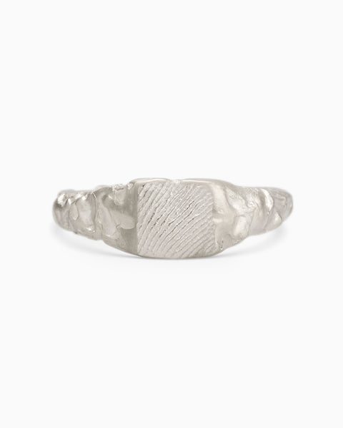 Impression™ Slate Signet Ring | Silver