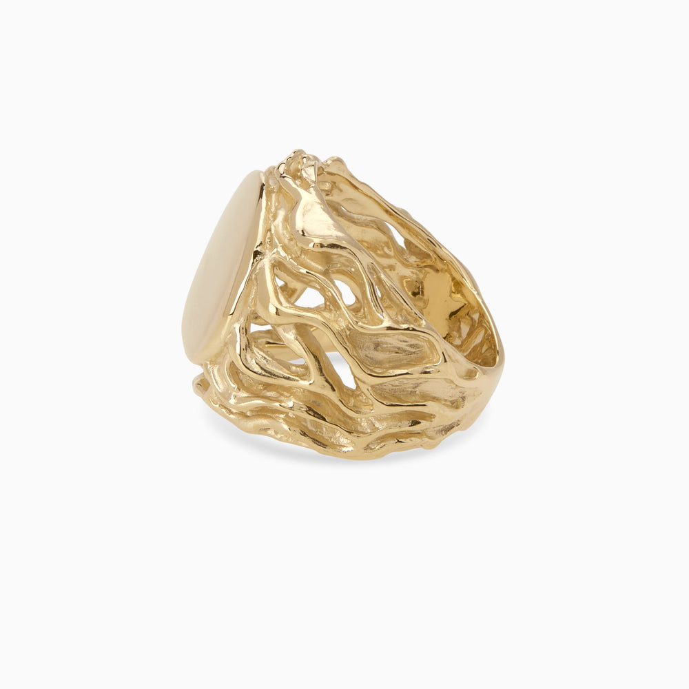 Ivy Stone Signet Ring | Yellow Gold