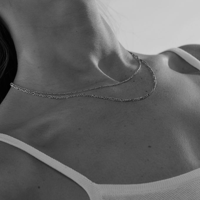 Figaro Chain Necklace | Silver