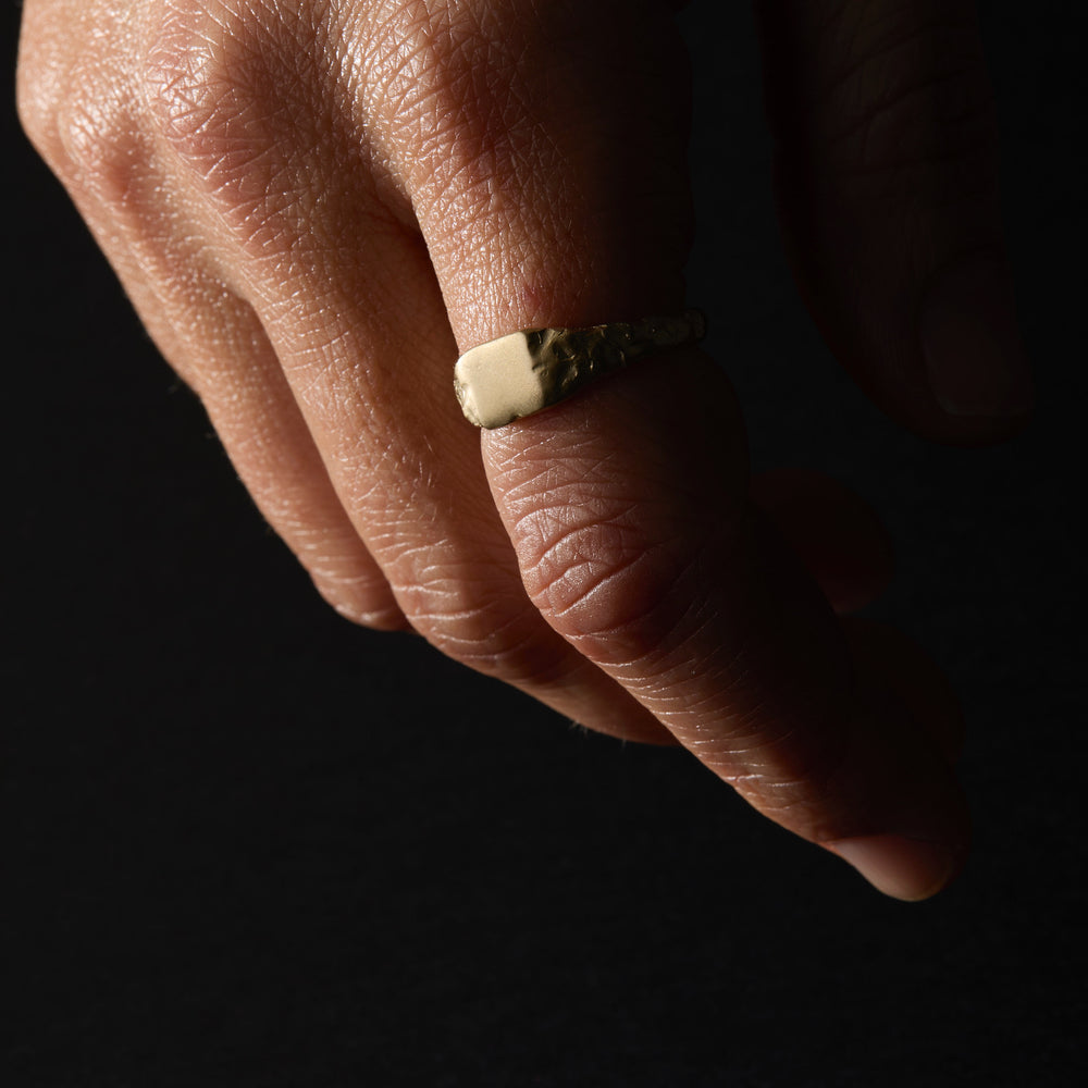 Engraved Slate Signet Ring | Yellow Gold
