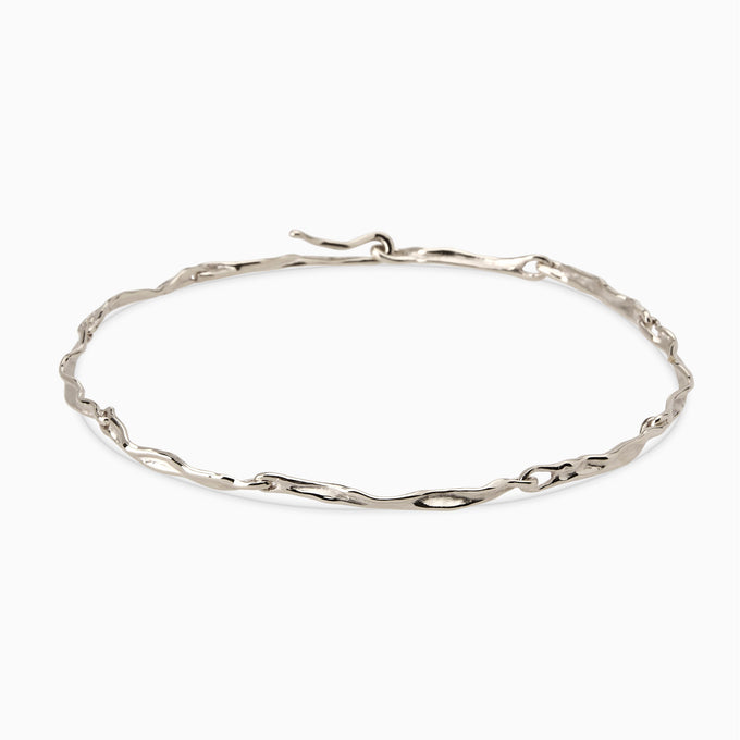 Sculpt Necklace | White Gold
